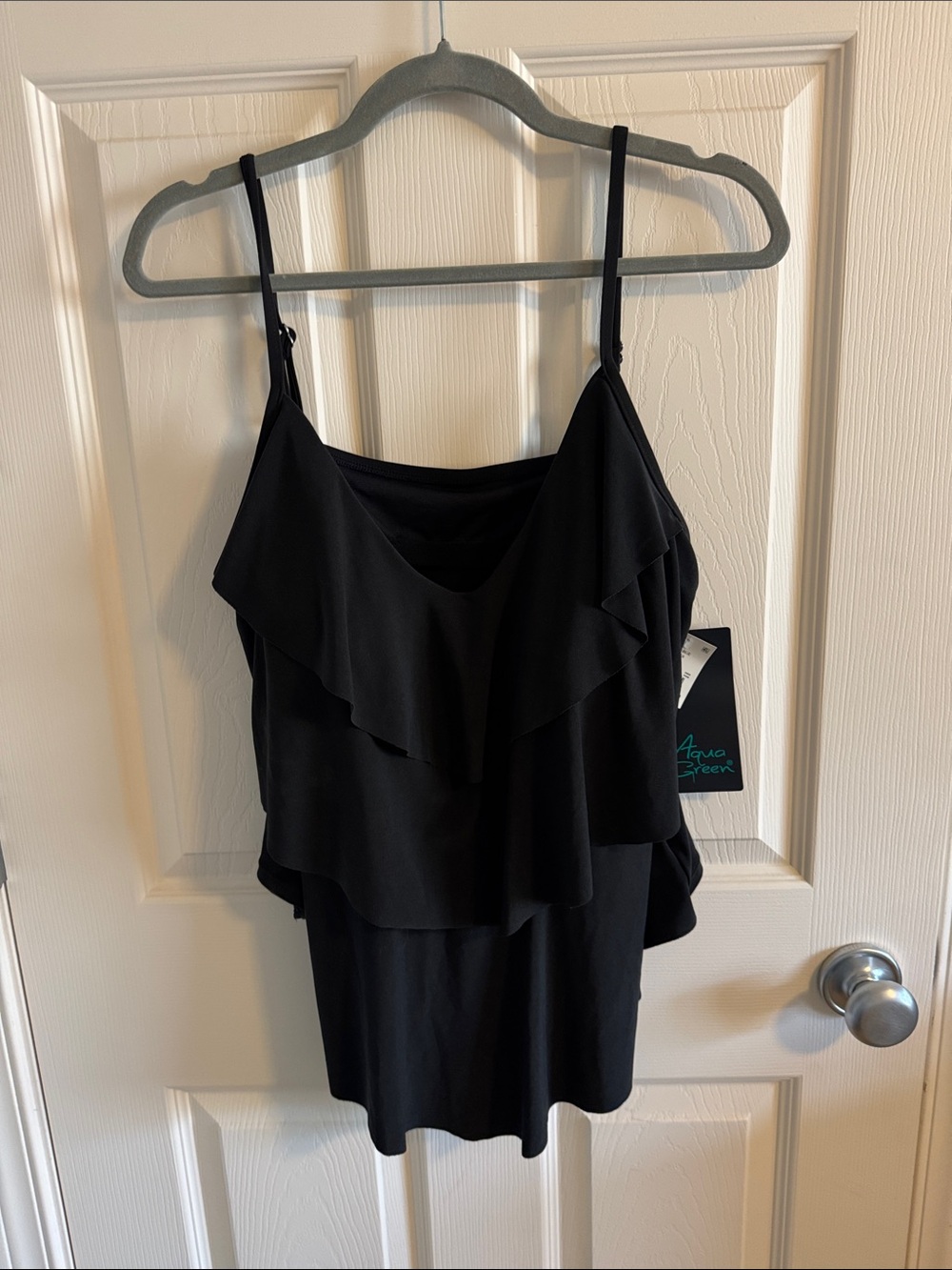 Aqua Green Black Layered Tankini